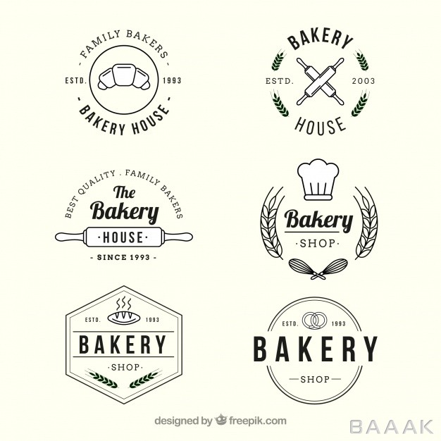 لوگو-خاص-Bakery-logos-collection-vintage-style_799976332