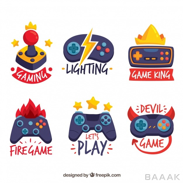 لوگو-زیبا-Gaming-logo-collection-with-flat-design_2353461