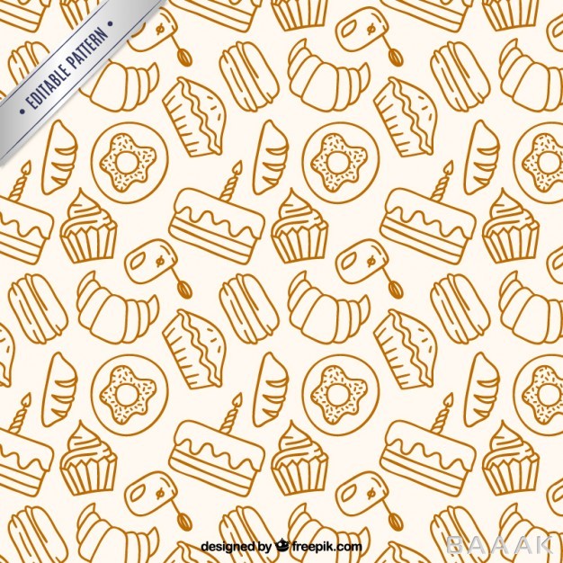 پترن-فوق-العاده-Hand-drawn-bakery-products-pattern_941454924