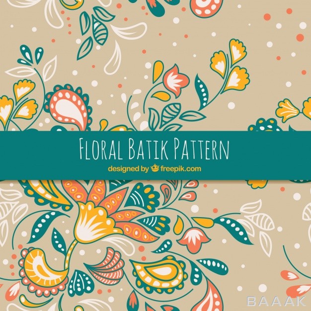 پترن-خلاقانه-Hand-drawn-batik-floral-pattern_553322605