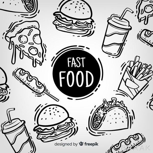 پس-زمینه-زیبا-و-جذاب-Hand-drawn-fast-food-background_947500344