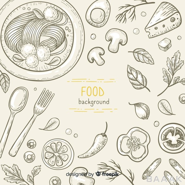 پس-زمینه-زیبا-و-جذاب-Hand-drawn-food-background_734779333