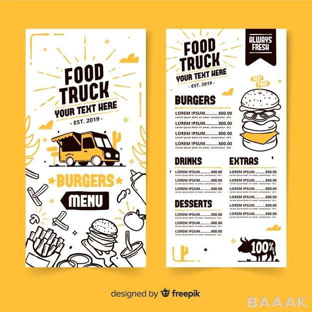 منو-پرکاربرد-Hand-drawn-food-truck-menu-template_667634326