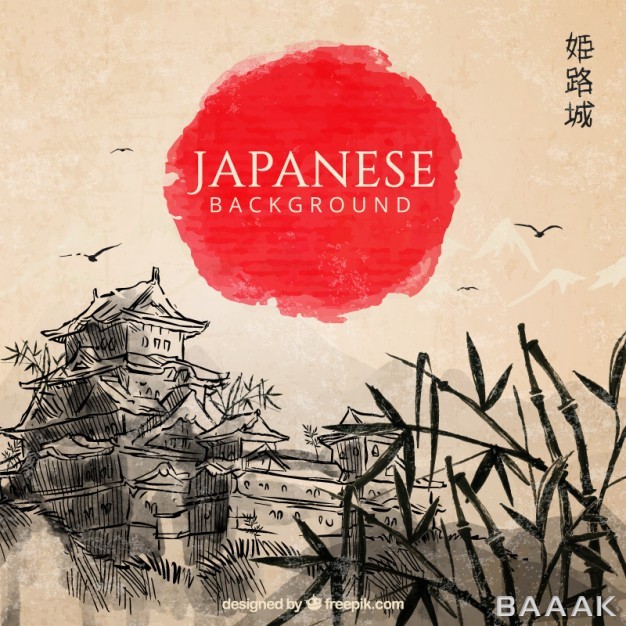 پس-زمینه-خلاقانه-Hand-drawn-japanese-landscape-background_188615705