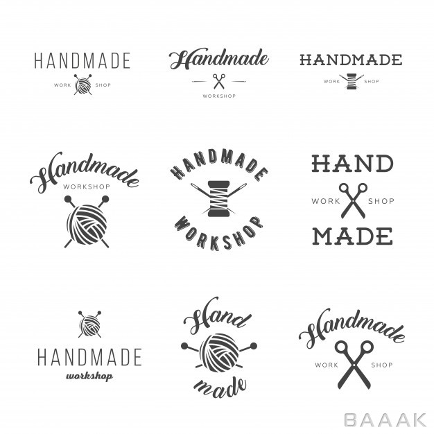 لوگو-زیبا-Handmade-workshop-logo-vintage-vector-set_546676709