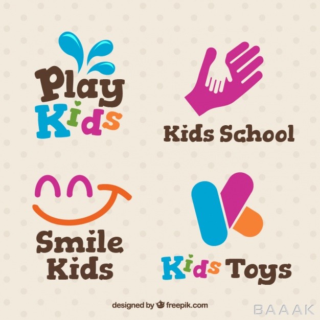 لوگو-زیبا-و-خاص-Fantastic-kids-logos-with-pink-details_1009801
