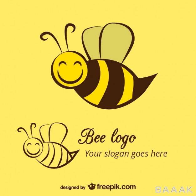 لوگو-زیبا-و-خاص-Happy-bee-logo-template_729871
