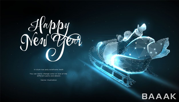 قاب-زیبا-و-جذاب-Happy-new-year-2020-santa-claus-sleigh-style-low-poly-wireframe_760418627