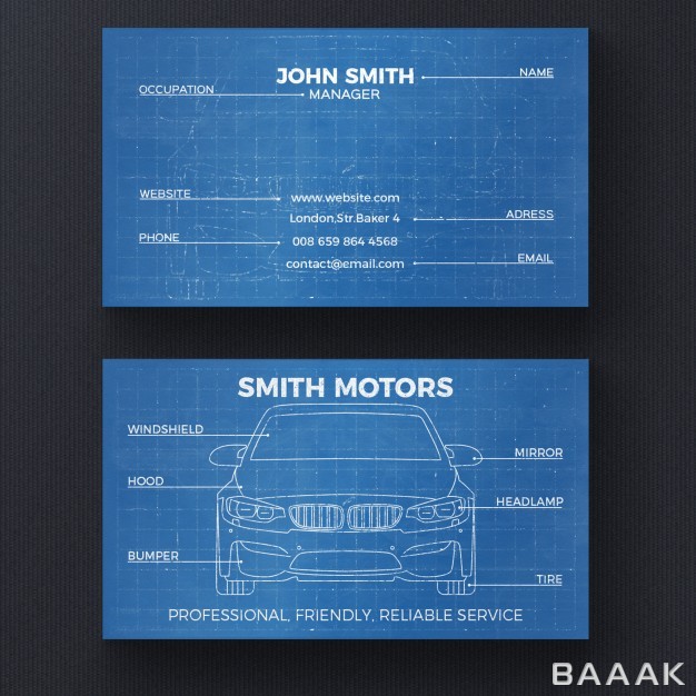 کارت-ویزیت-مدرن-و-خلاقانه-Car-blueprint-business-card-template_1085699
