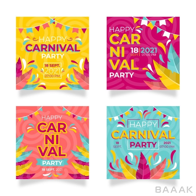 اینستاگرام-خلاقانه-Carnival-party-instagram-post-set_604675152
