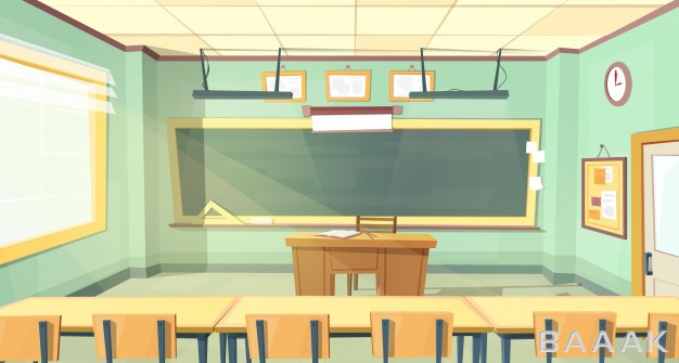 پس-زمینه-زیبا-Cartoon-background-with-empty-classroom-interior-inside_715211156