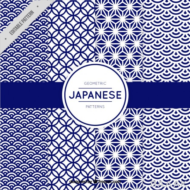 پترن-زیبا-Pattern-blue-geometric-shapes-japanese-style_567778557