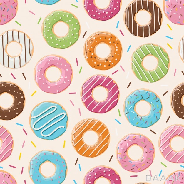 پترن-جذاب-Pattern-design-coloured-donuts_379561041