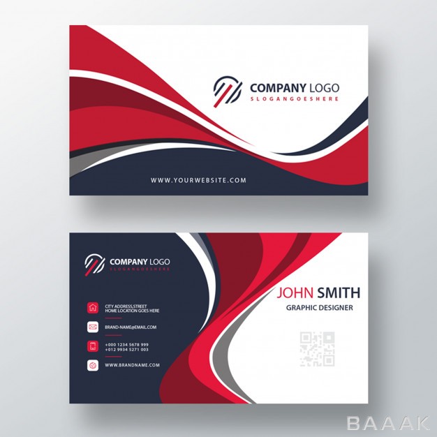 کارت-ویزیت-خاص-و-خلاقانه-Wavy-style-business-card-template-design_3899426