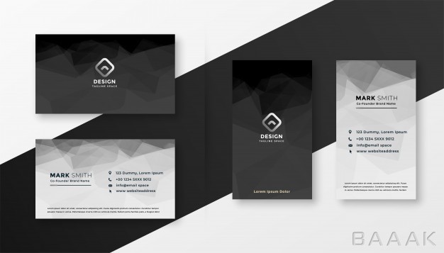 کارت-ویزیت-خلاقانه-Abstract-black-white-business-card-template_4249670