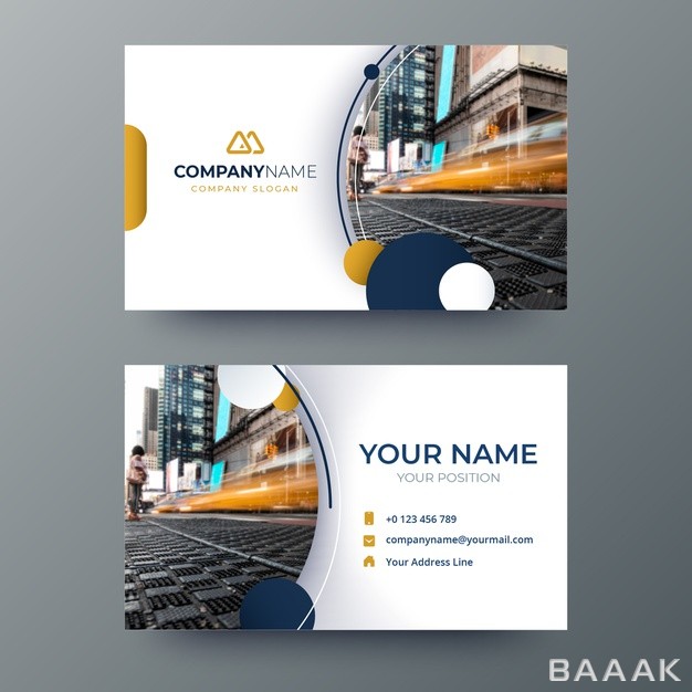 کارت-ویزیت-خلاقانه-Abstract-business-card-template-with-photo_6208088