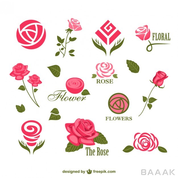 لوگو-جذاب-Abstract-rose-logos_716626
