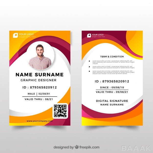 کارت-ویزیت-خلاقانه-Id-card-template-with-flat-design_718991467