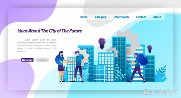 صفحه-فرود-خاص-Ideas-better-city-future-smart-city-mechanism-cooperation-with-hands-shaking-landing-page-web-template_4981804