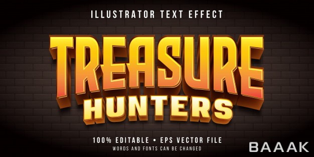 افکت-متن-مدرن-Editable-text-effect-treasure-hunt-game-style_852543481