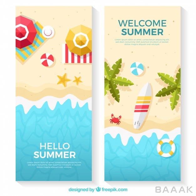 بنر-خاص-و-مدرن-Beach-banners-with-variety-flat-items_262282790