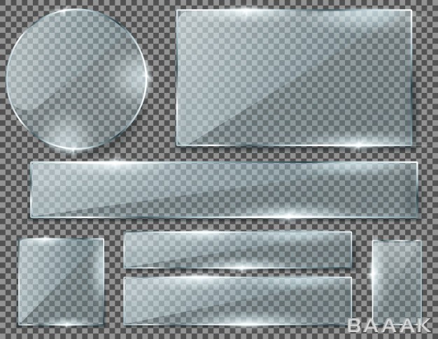 پس-زمینه-جذاب-و-مدرن-Realistic-set-transparent-glass-plates-blank-shining-frames-isolated-background_534753587
