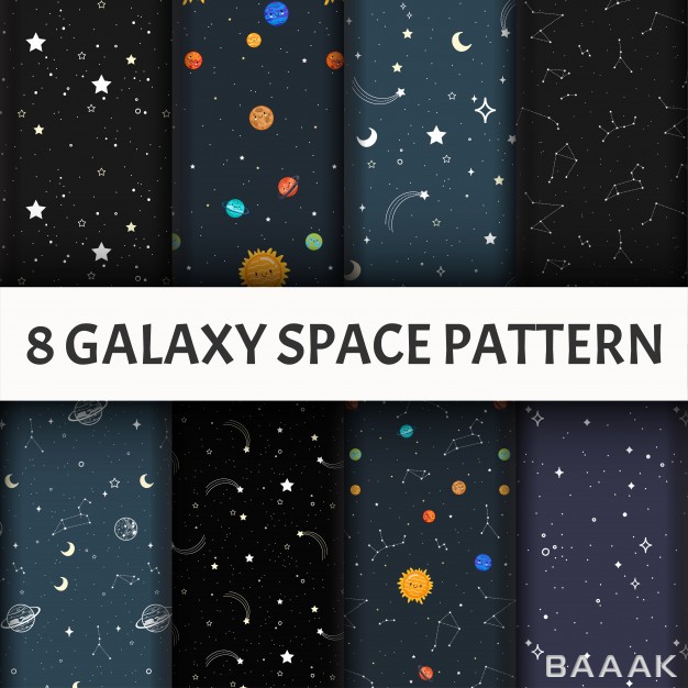 پترن-فوق-العاده-Seamless-galaxy-pattern-set_811682151
