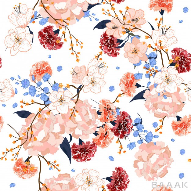 پترن-زیبا-و-جذاب-Beautiful-hand-drawing-seamless-pattern-blooming-florals_835884624