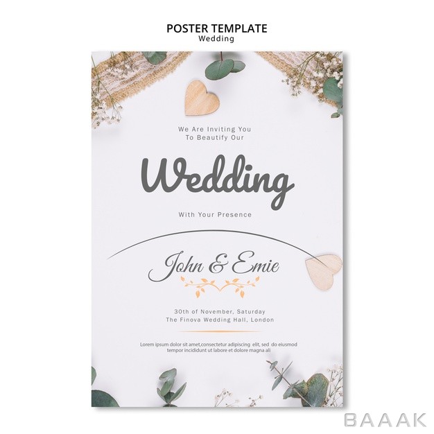 پوستر-فوق-العاده-Beautiful-wedding-invitation-with-pretty-ornaments-template_987076338