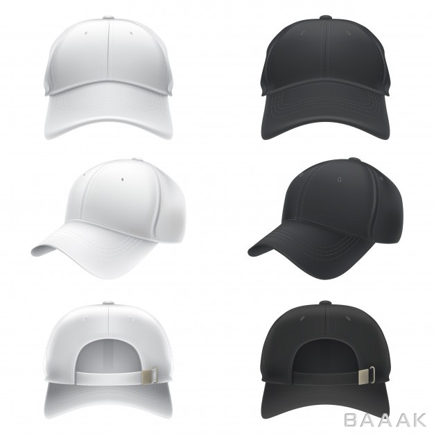 کلاه-کپ-بیسبال-مشکی-و-سفید-از-نماهای-مختلف_966992454