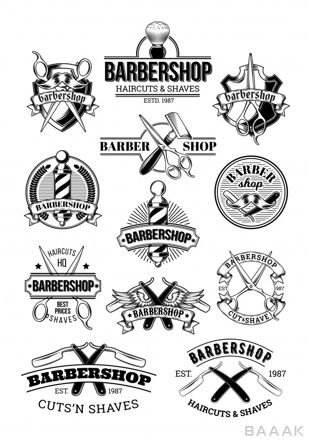 لوگو-جذاب-و-مدرن-Vector-set-barbershop-logos-signage_1215702