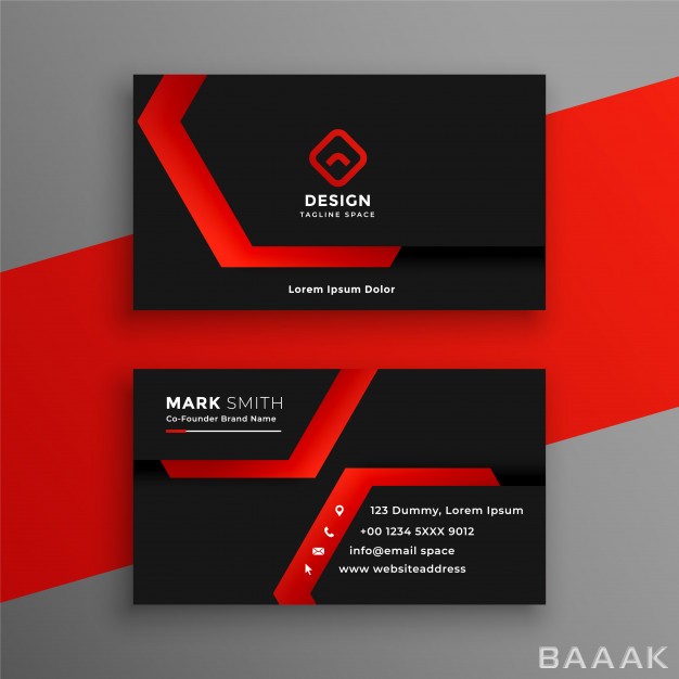 کارت-ویزیت-زیبا-Red-black-geometric-business-card-template-design_6286432