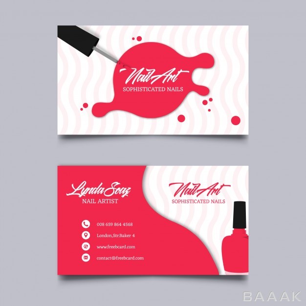 کارت-ویزیت-زیبا-و-خاص-Red-business-card-beauty-salon_1065804