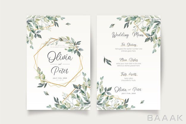 منو-زیبا-Wedding-invitation-menu-template-with-beautiful-leaves_976804741