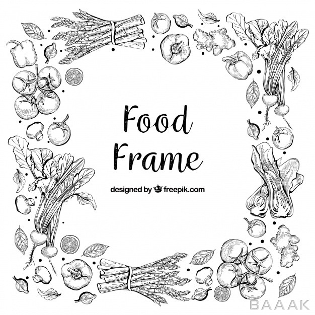 قاب-فوق-العاده-Delicious-food-frame-with-hand-drawn-style_562836885