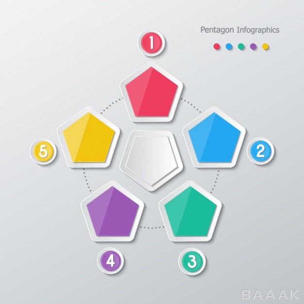 اینفوگرافیک-زیبا-و-جذاب-Pentagons-colors-infographic_957917