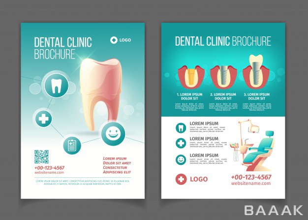 بروشور-زیبا-و-جذاب-Dental-clinic-advertising-brochure-poster-cartoon-pages-template_4393727