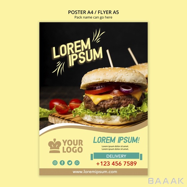 تراکت-جذاب-Restaurant-flyer-menu-template-with-burger_672794249