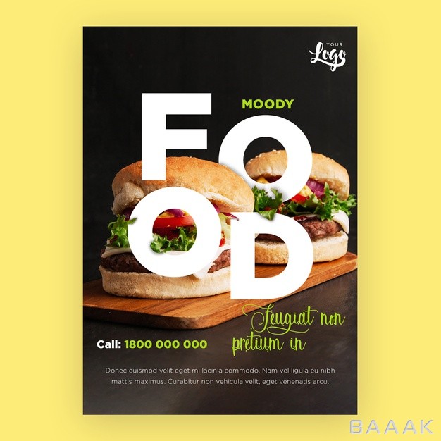تراکت-مدرن-Restaurant-flyer-template-with-burgers_783542649