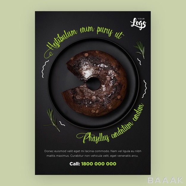 تراکت-مدرن-Restaurant-flyer-template-with-cake_315537924