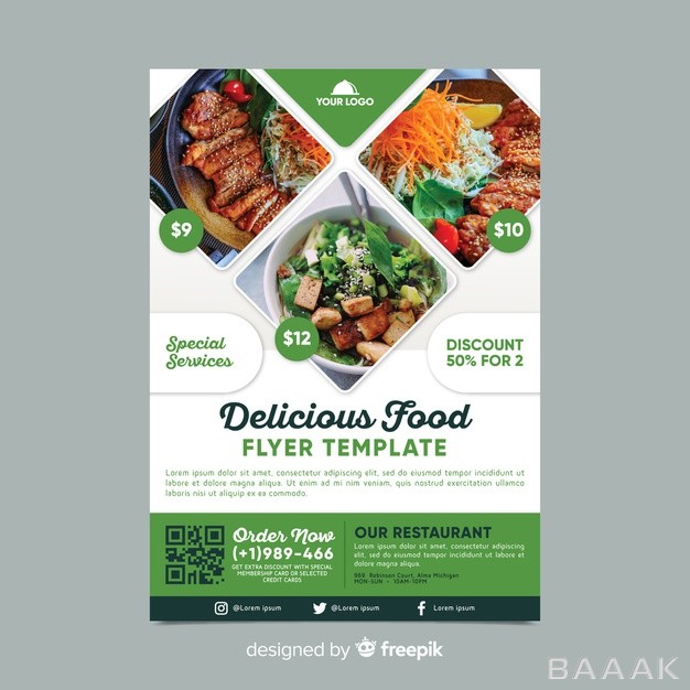 تراکت-خلاقانه-Restaurant-flyer-template-with-photo_512549038