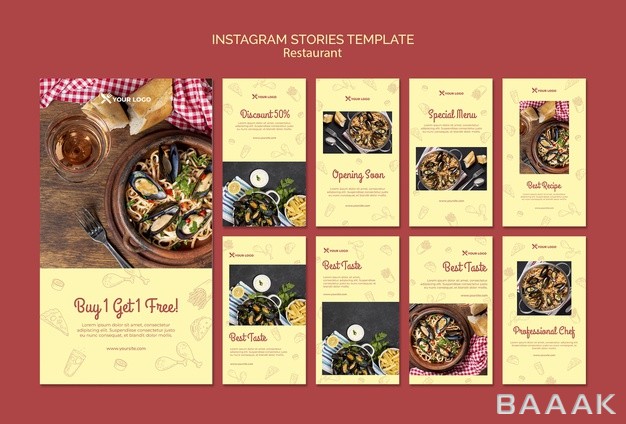اینستاگرام-خلاقانه-Restaurant-menu-instagram-stories-template_927880799