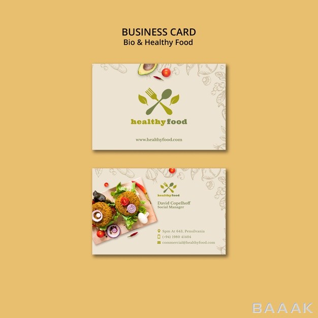 کارت-ویزیت-خاص-Restaurant-with-healthy-food-business-card-template_6508490