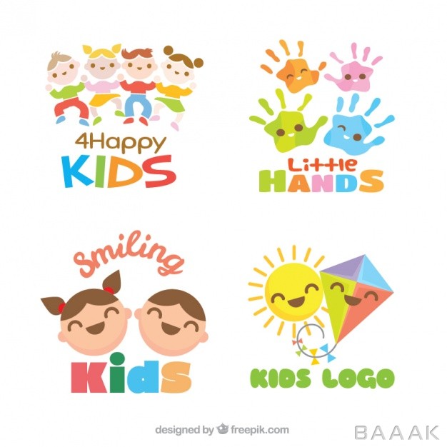 لوگو-زیبا-و-خاص-Set-flat-kids-logos_1009798
