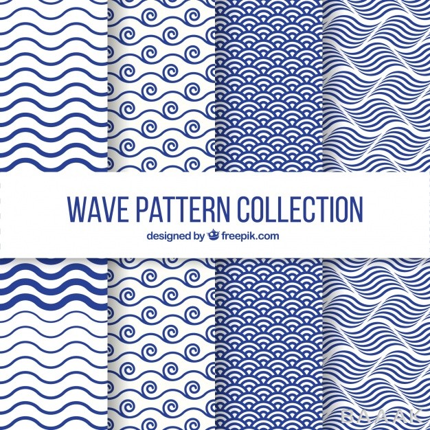 پترن-مدرن-Set-four-wave-patterns-flat-design_389436346