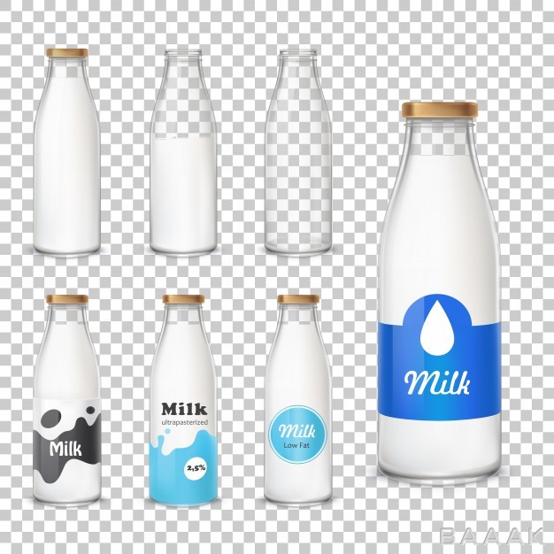 آیکون-خاص-Set-icons-glass-bottles-with-milk-realistic-style_285388468