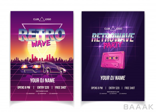 تراکت-مدرن-Retrowave-party-electronic-music-80s-dj-performance-nightclub-cartoon-ad-poster-promo-flyer-poster_966962174