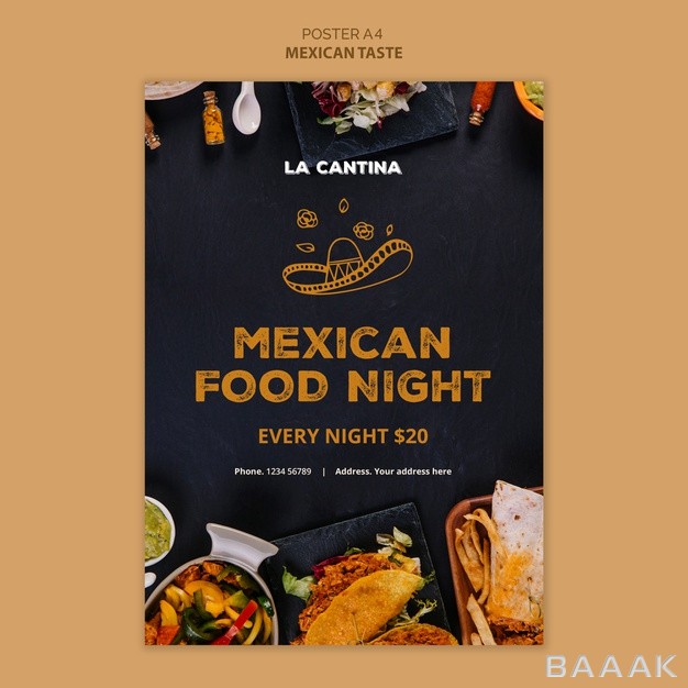 پوستر-خاص-Mexican-restaurant-poster-template-design_642980604