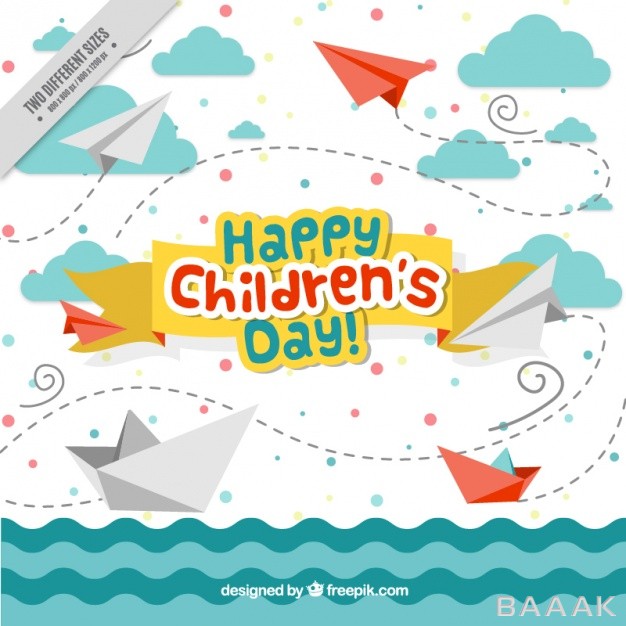 پس-زمینه-جذاب-و-مدرن-Children-s-day-enjoyable-background-sea-with-boats-origami-airplanes_582757963