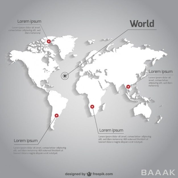 اینفوگرافیک-زیبا-White-world-map-infographic_244685403